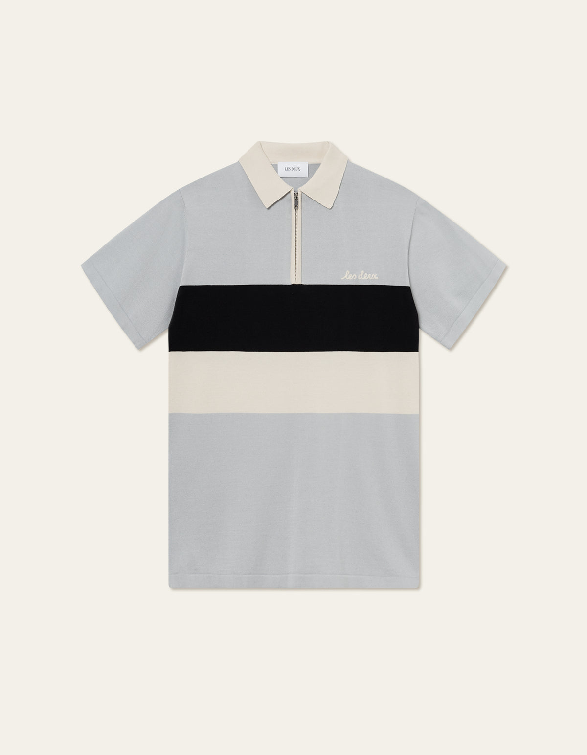 Raul Knitted Polo Pearl Blue/Ivory