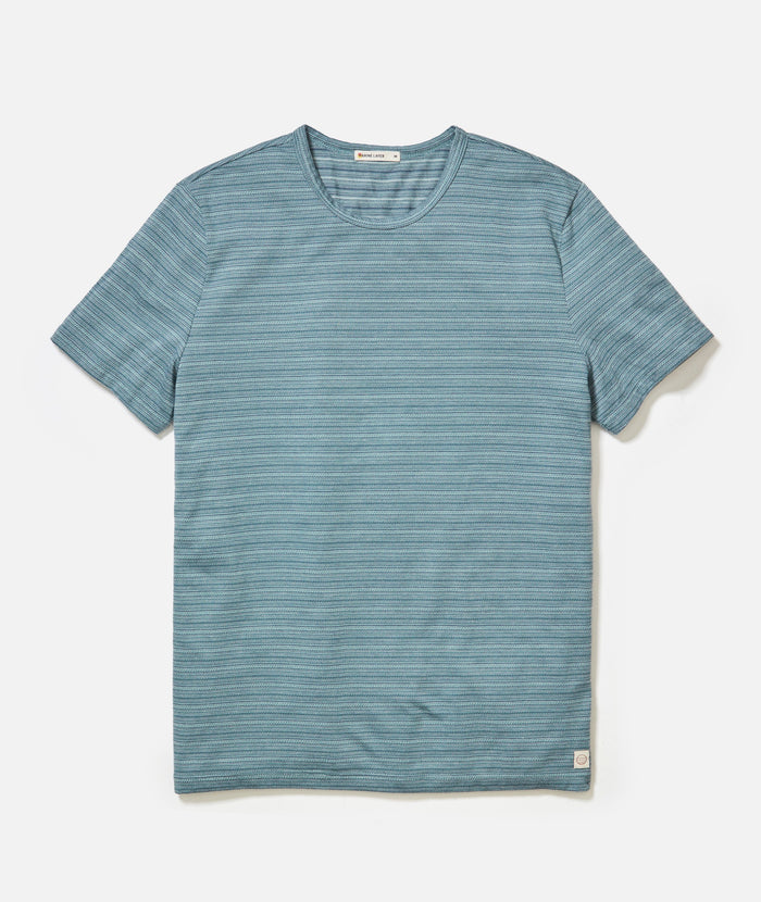 Signature Jacquard Crew Tee Blue Spruce Multi