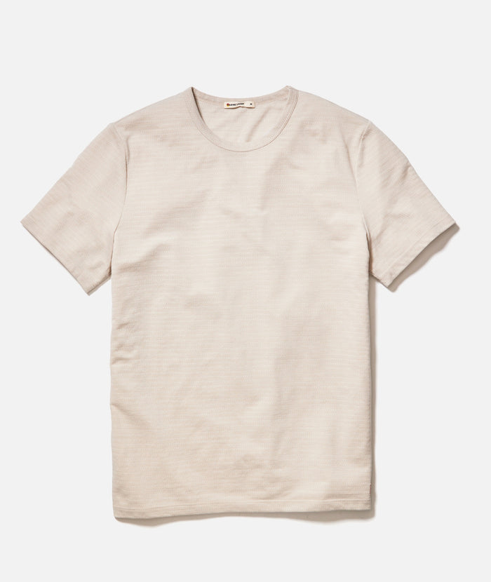 Signature Jacquard Crew Tee Natural