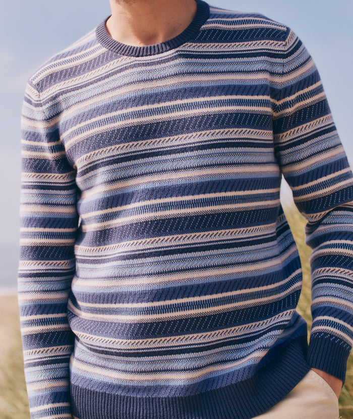 Reed Knit Jacquard Crew Sweater