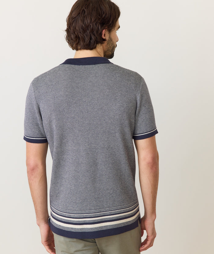 Ethan Sweater Button Down India Ink/Oatmeal