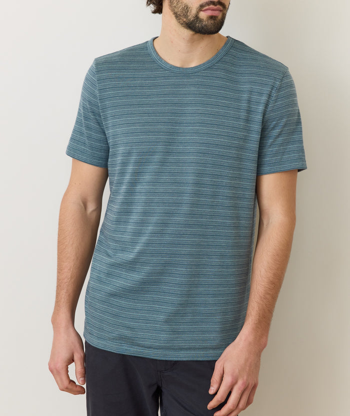 Signature Jacquard Crew Tee Blue Spruce Multi