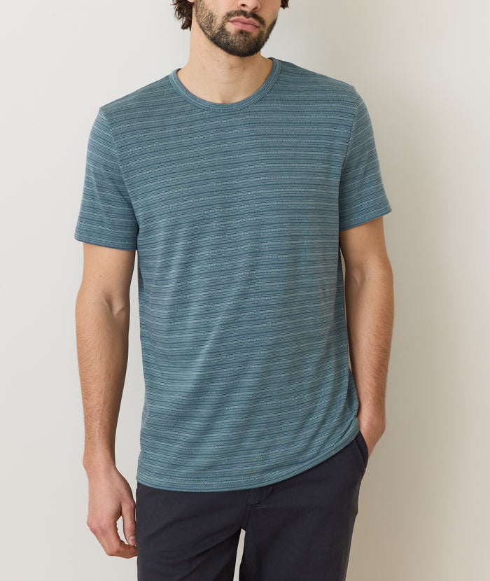 Signature Jacquard Crew Tee Blue Spruce Multi