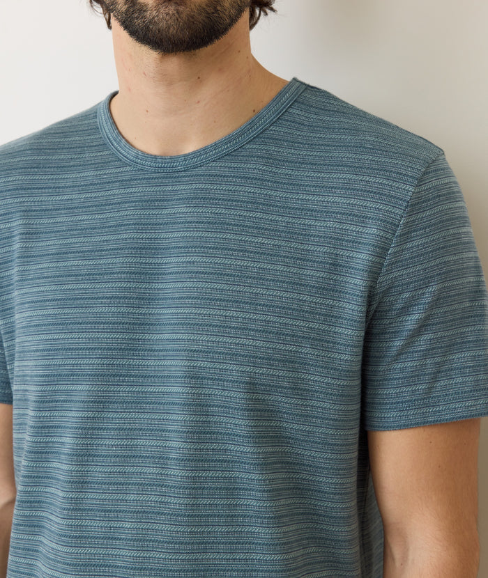 Signature Jacquard Crew Tee Blue Spruce Multi