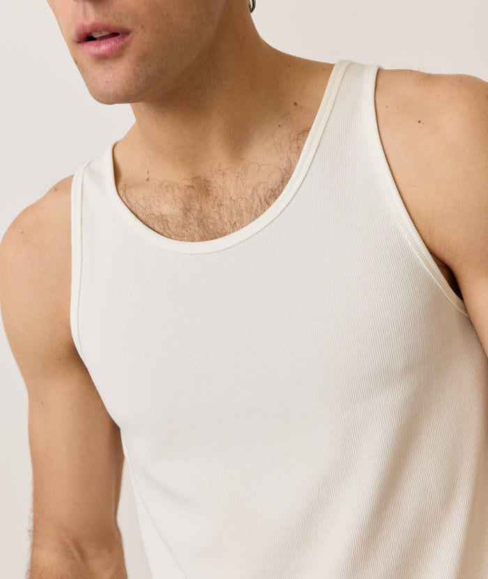 Carter Rib Tank White