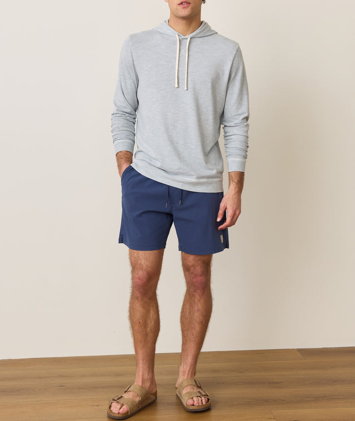 Lined Sport & Swim Short - 6" Navy/Blue Stripe