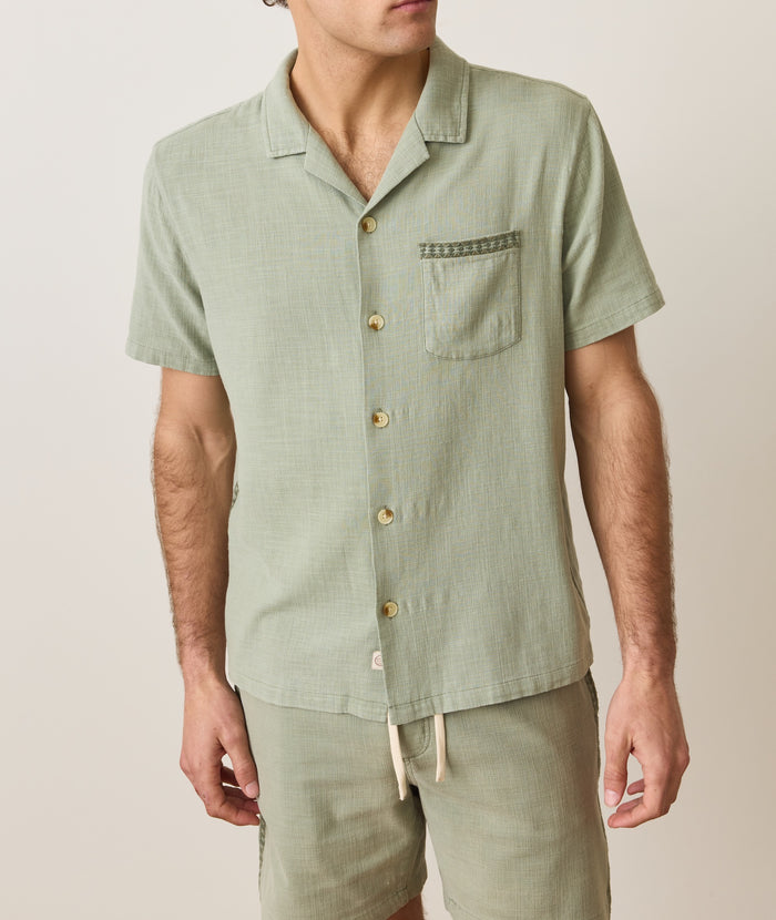 Embroidered Resort Shirt Shadow