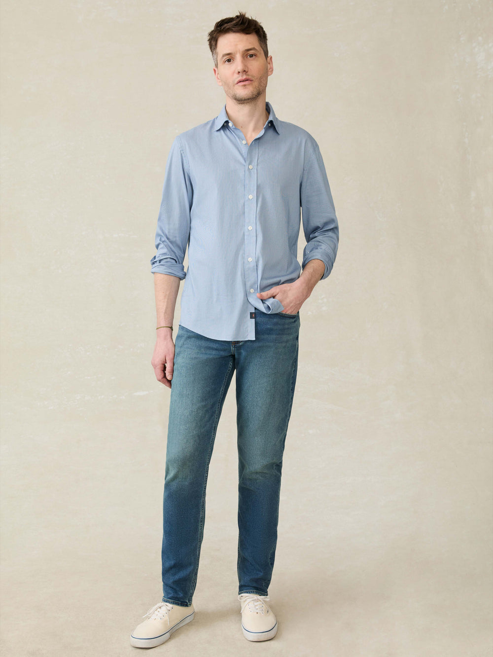 The Movement Shirt Azure Pincheck