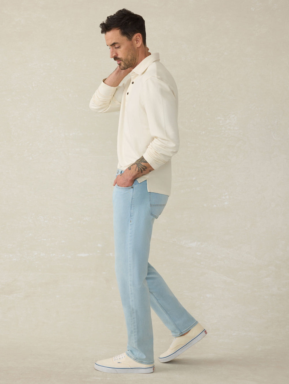 Stretch Terry Indigo 5 Pocket Riverbend Wash