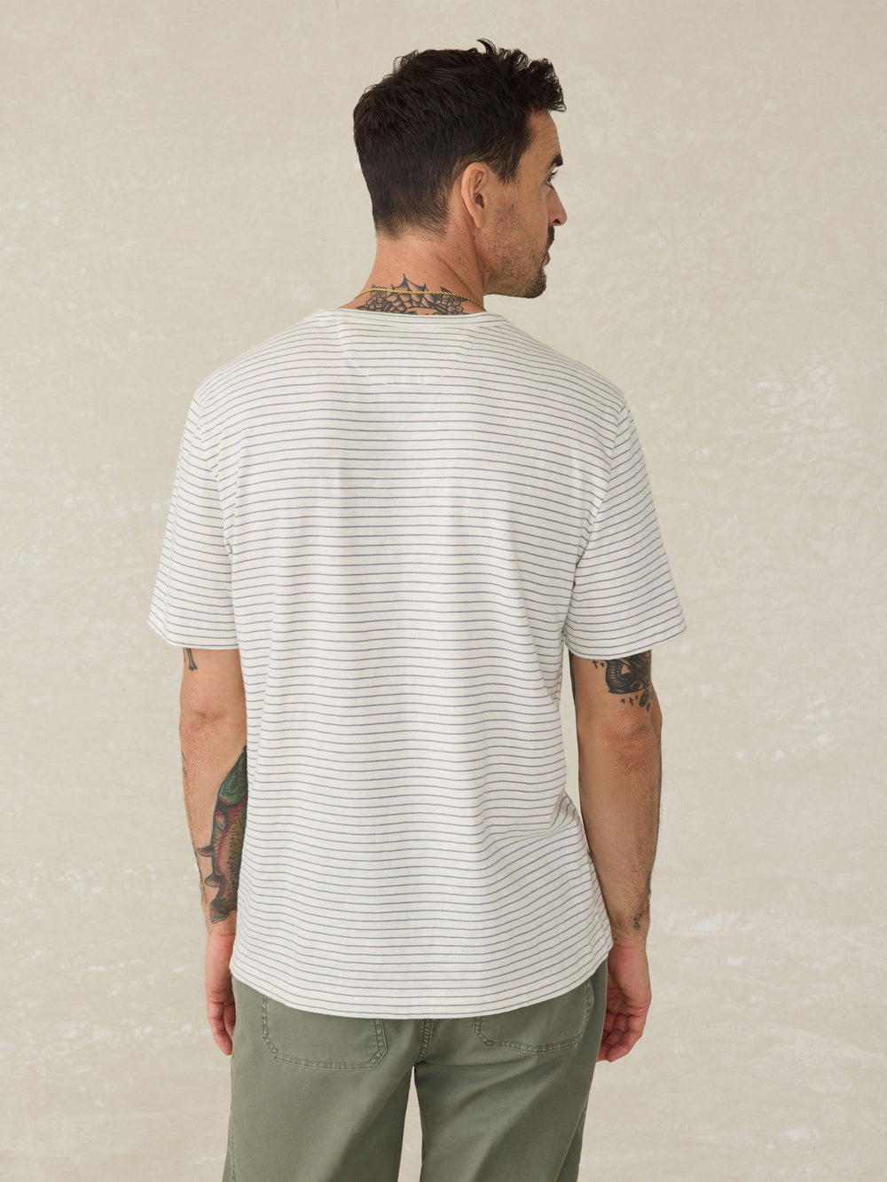 Sunwashed Tee Cream Flint Stripe