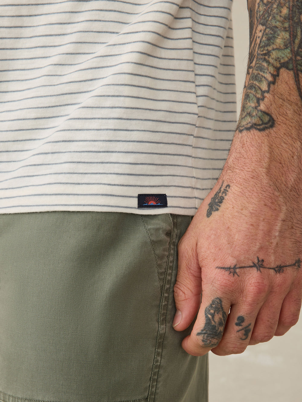 Sunwashed Tee Cream Flint Stripe