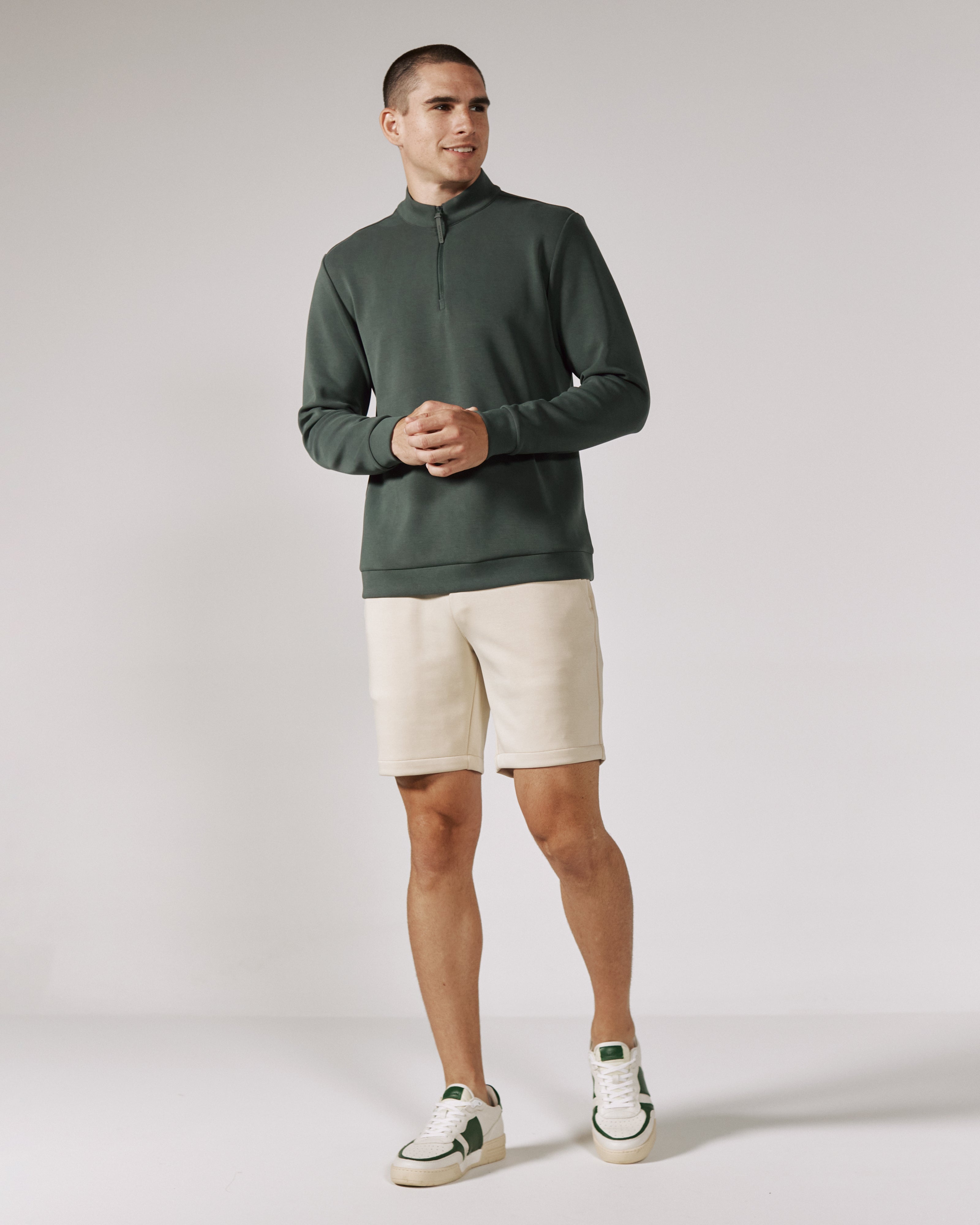 Rev 1/4 Zip Modal Sweater Basil