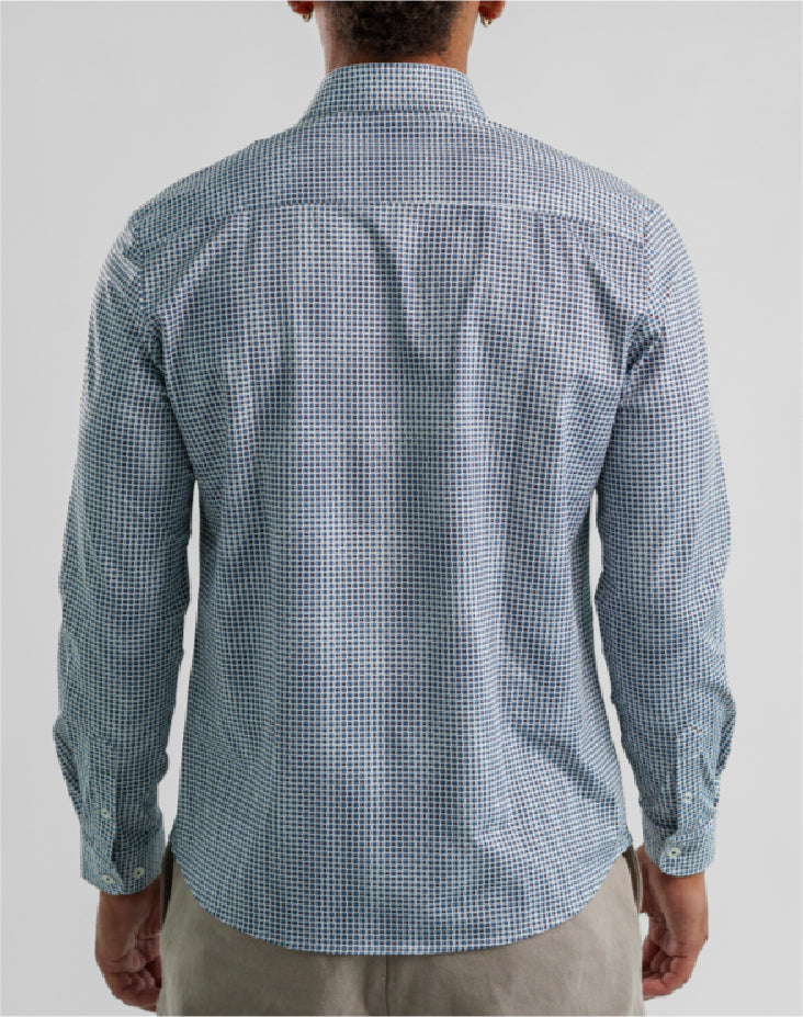 Techno Stretch Micro Flower Shirt Light Blue