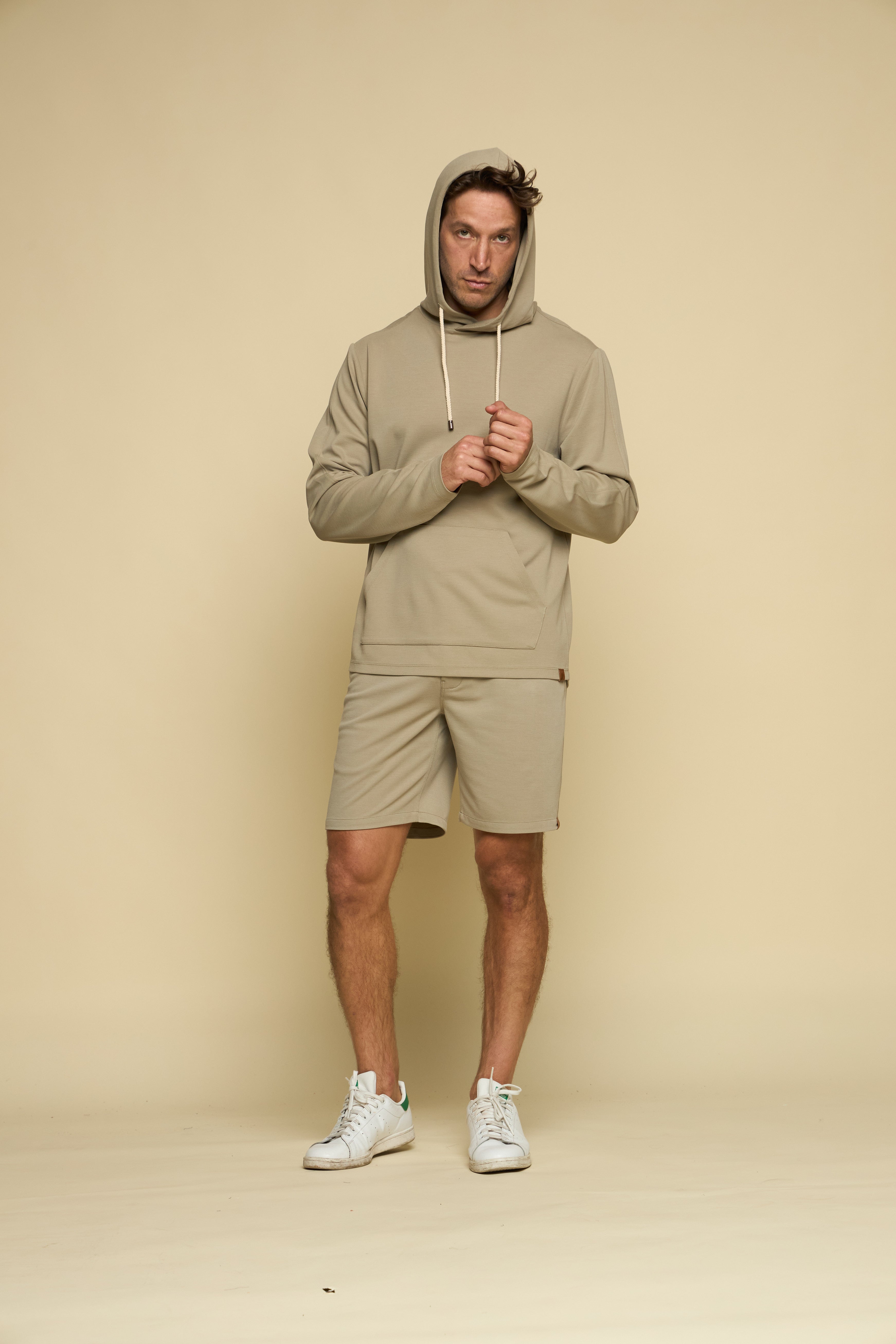 C St. Crossover Hoodie Stone