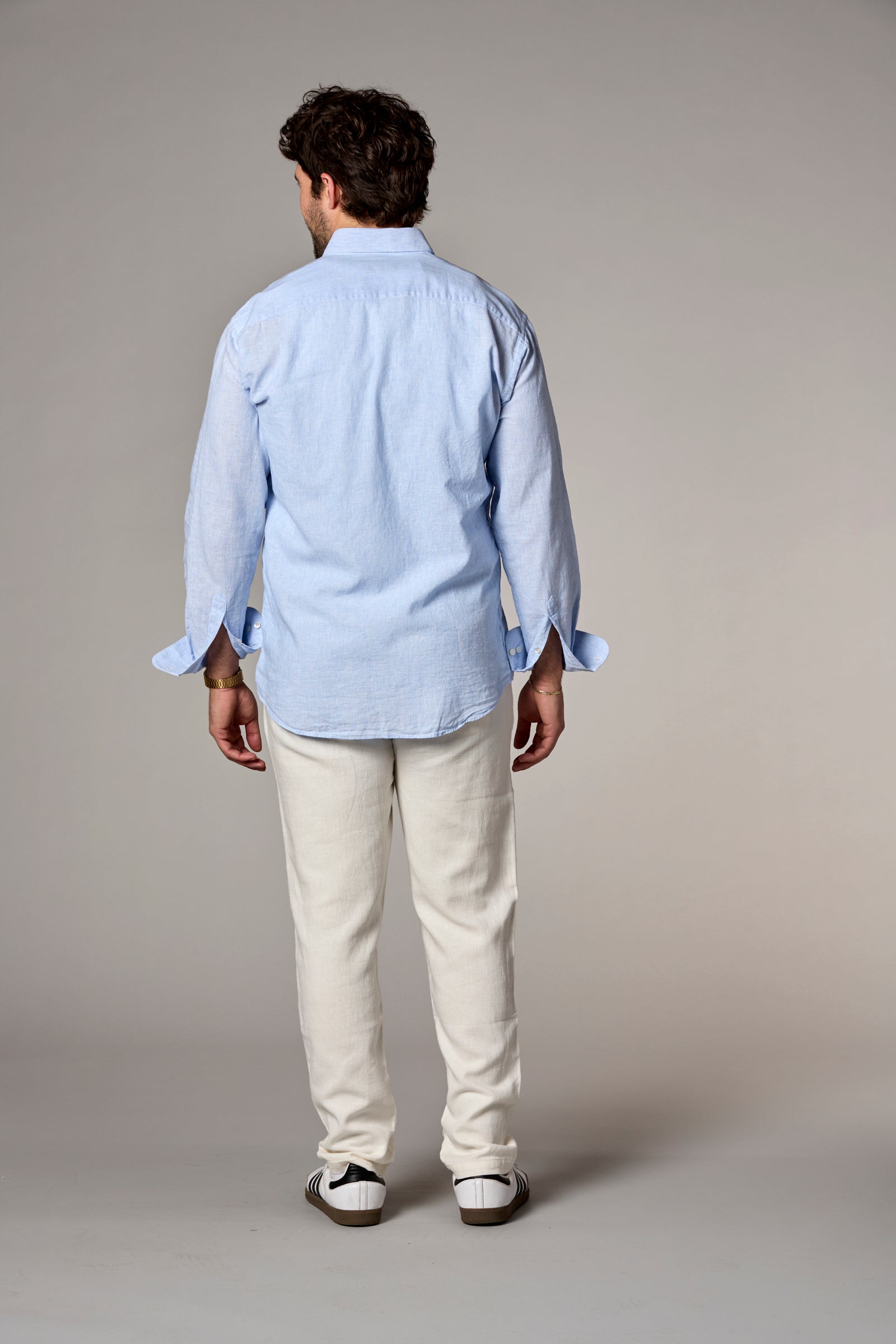 Clay Hidden Button Down Collar Shirt Blue