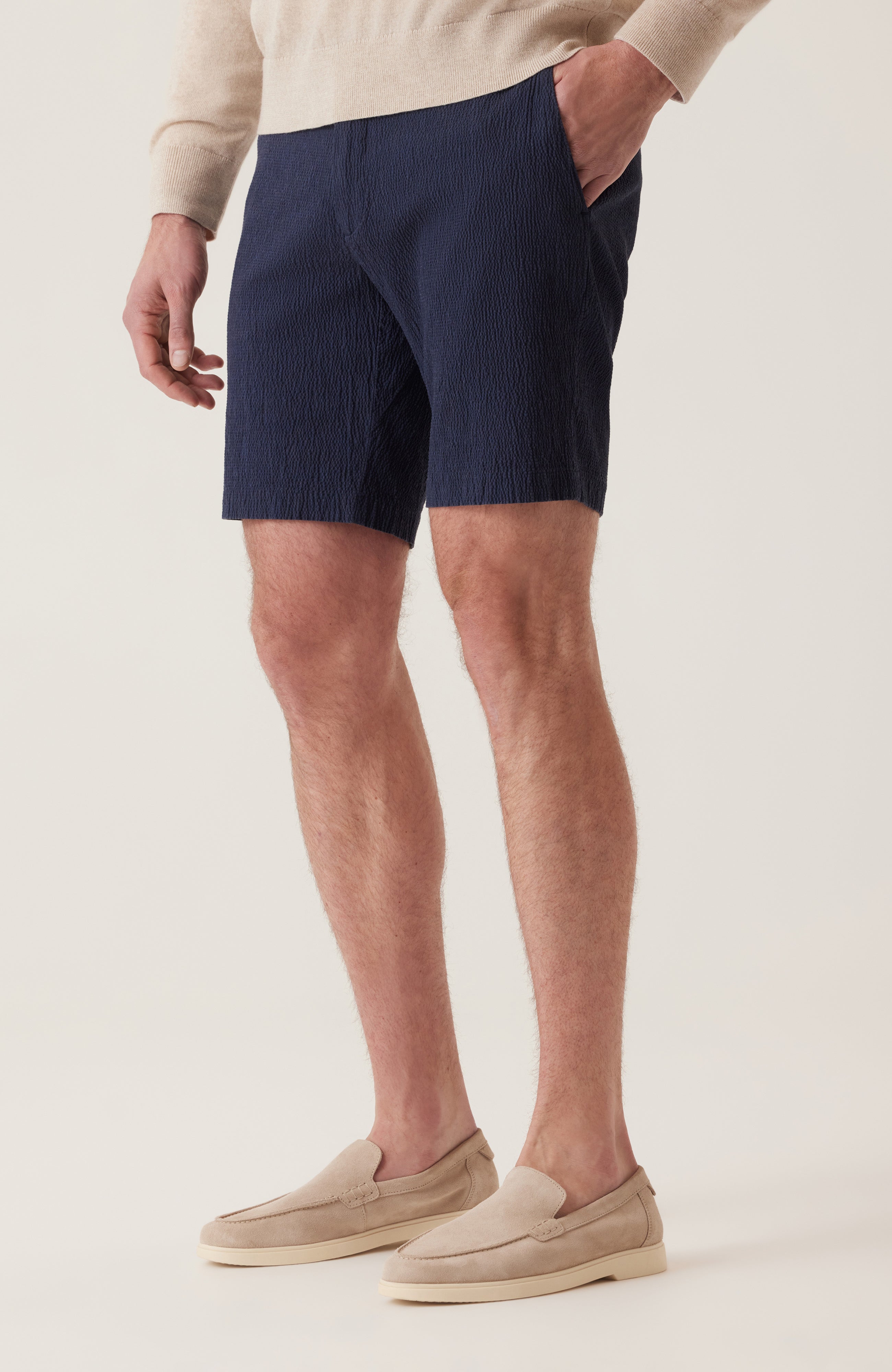 Oasis Bermuda Seersucker Short Indigo Heather