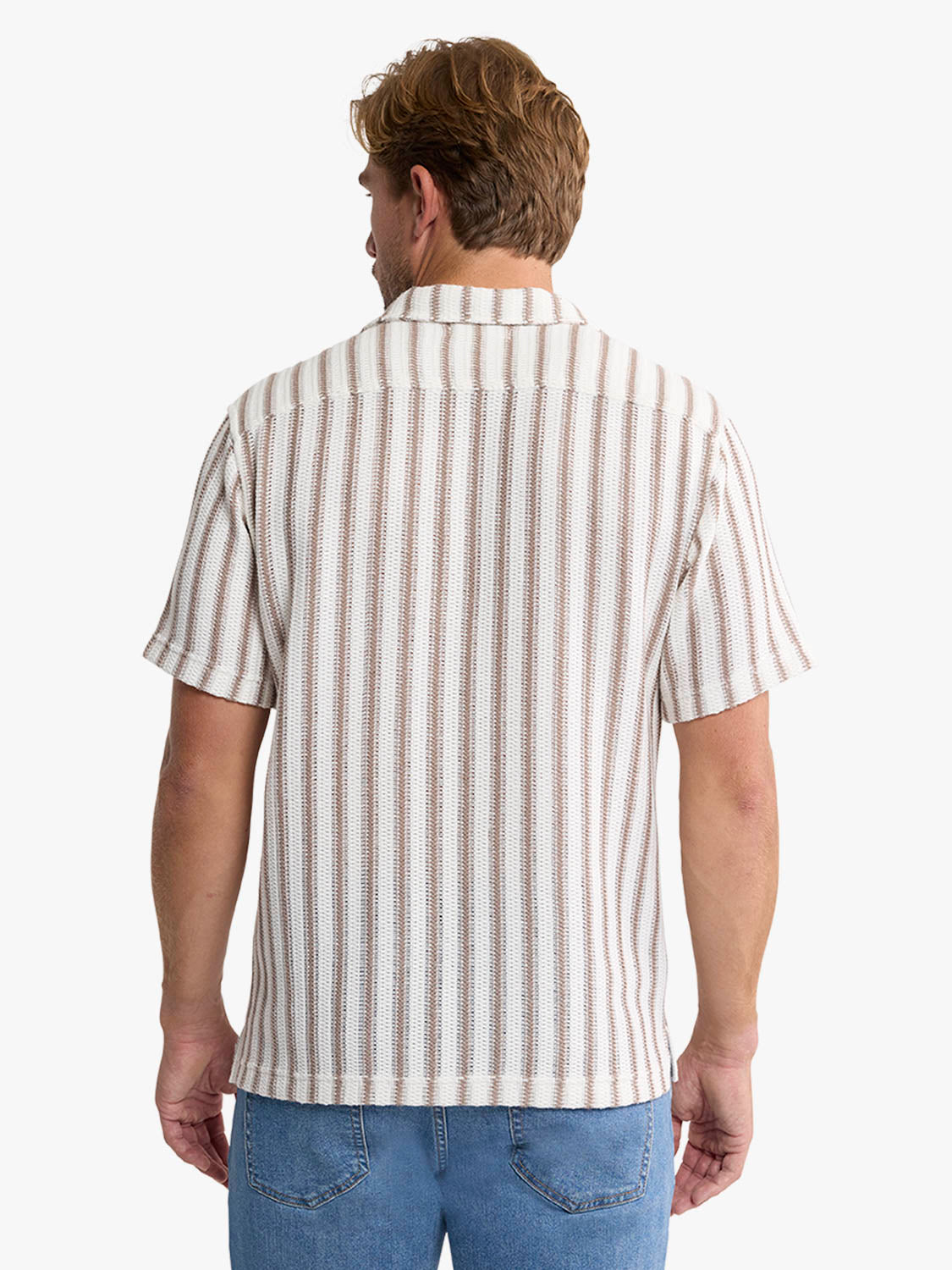 Waveloom Crochet Shirt Natural Stripe
