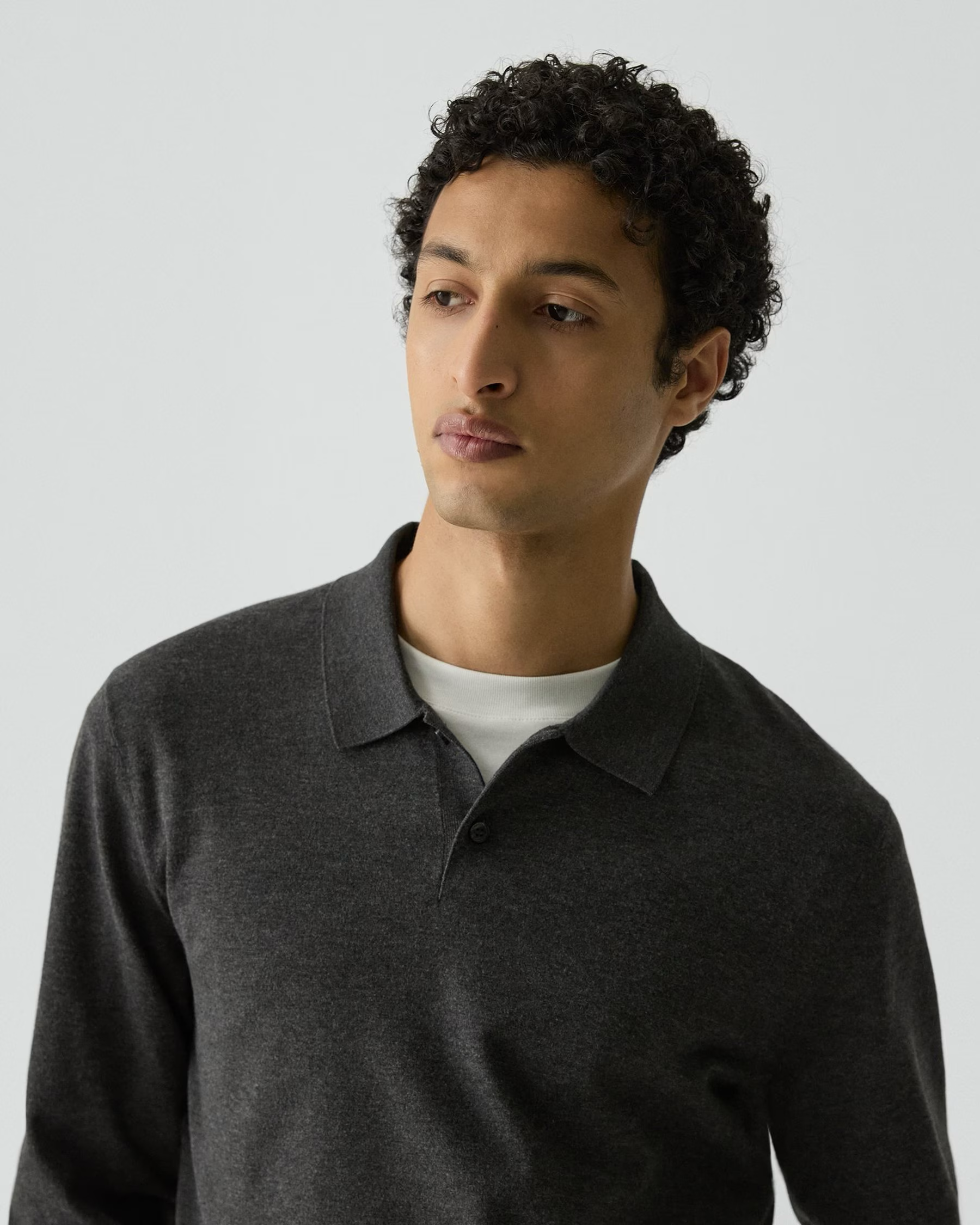 Goris Light Bilen Sweater Polo Charcoal Melange