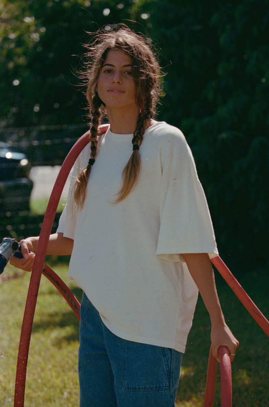 Vernon Oversized Tee Washed White