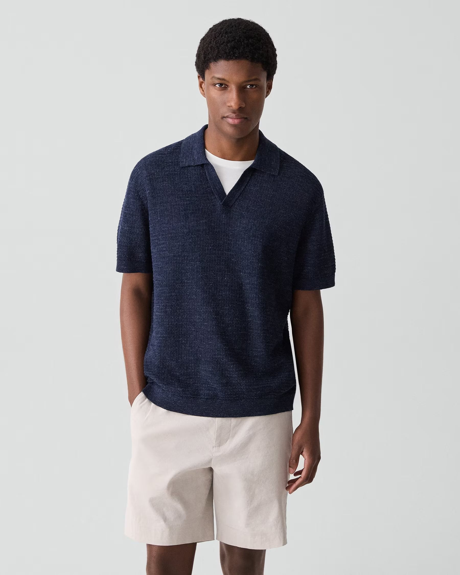 Brenan Polo in Pacific Linen New Baltic