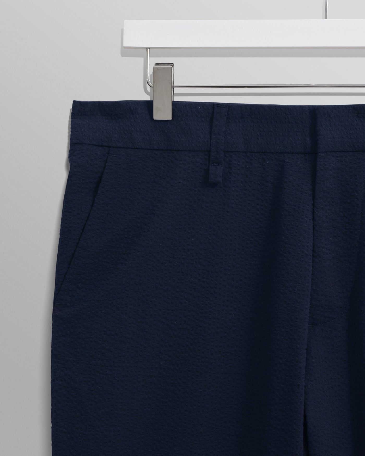 Alp Seersucker Smart Trouser Navy Grid