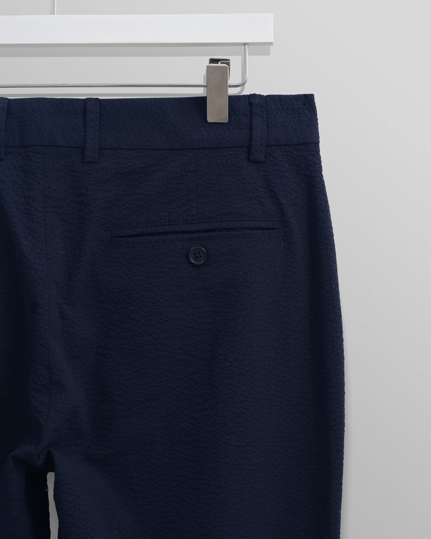 Alp Seersucker Smart Trouser Navy Grid