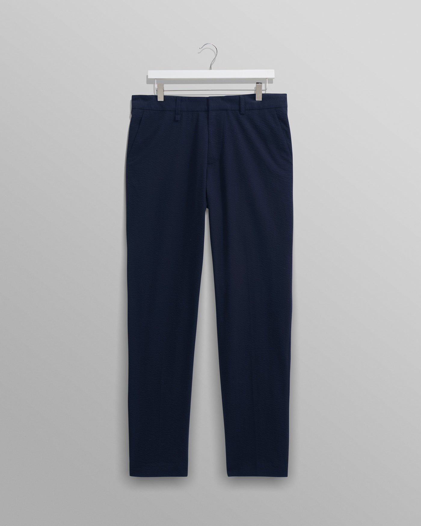 Alp Seersucker Smart Trouser Navy Grid