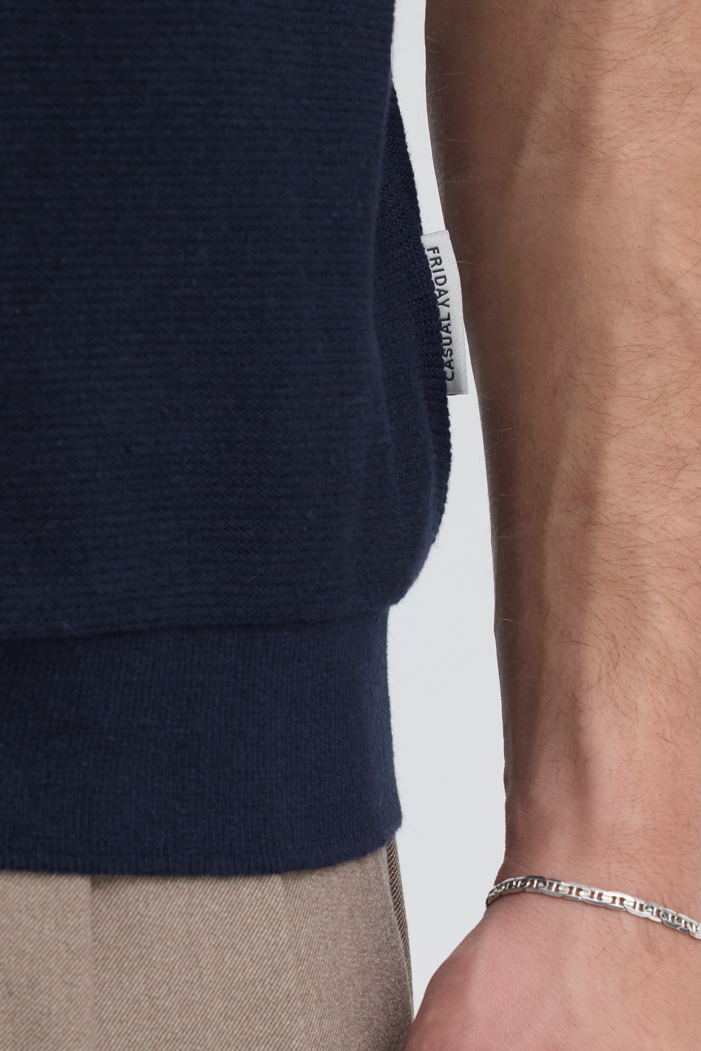 Edward Relaxed Knit Polo Dark Navy