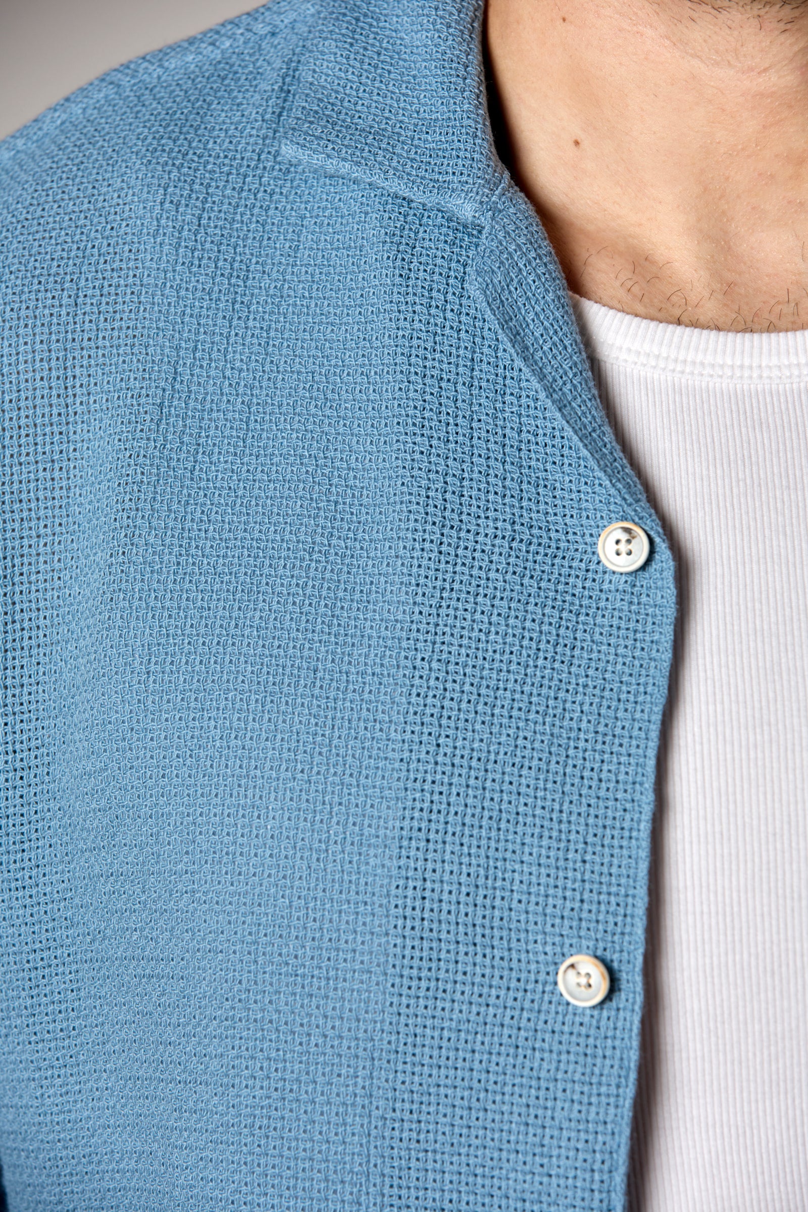 Bahamas S/S Garment Dyed Cotton Camp Shirt Blue