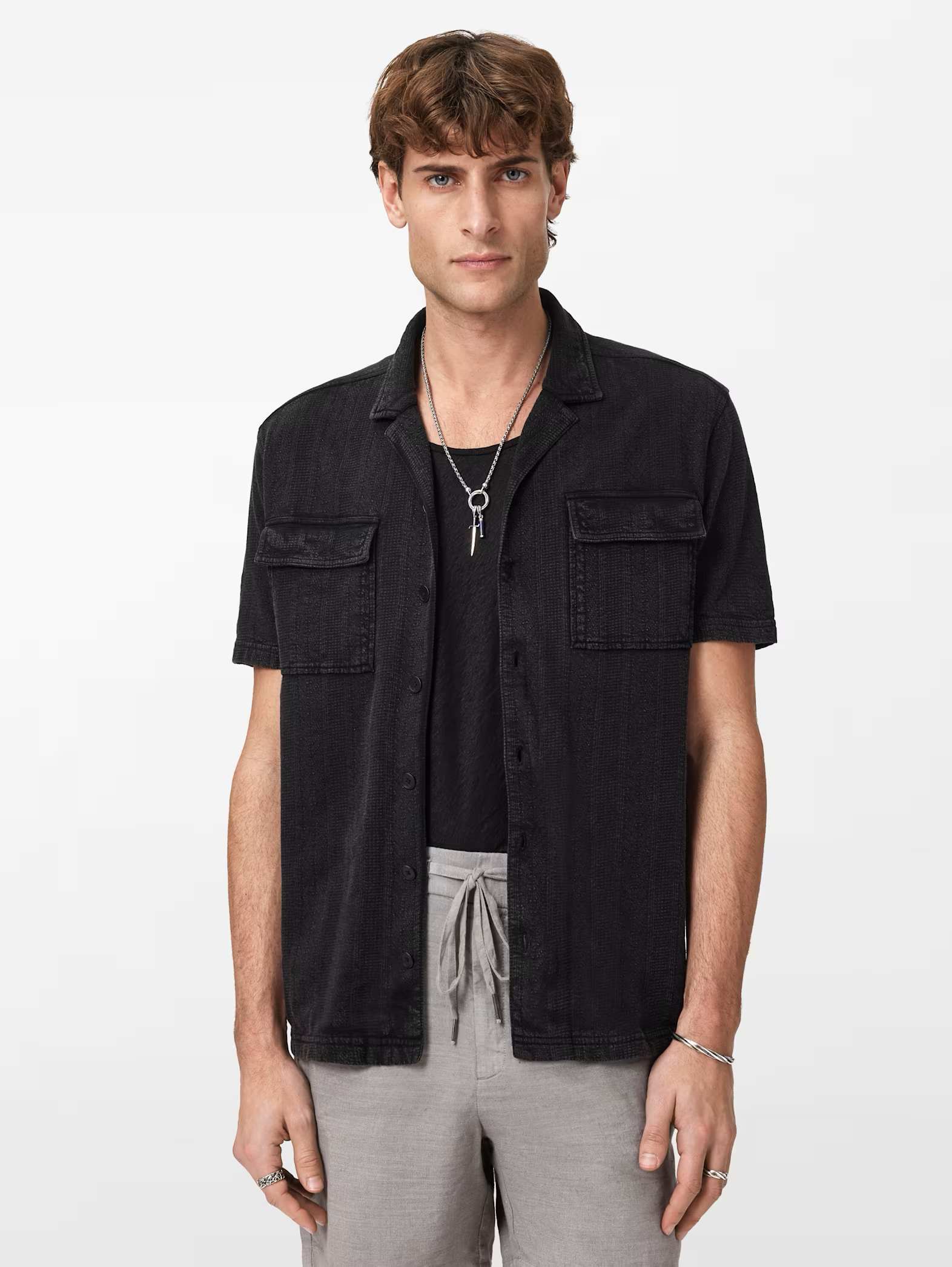 Amadora Pocket Camp Shirt Black