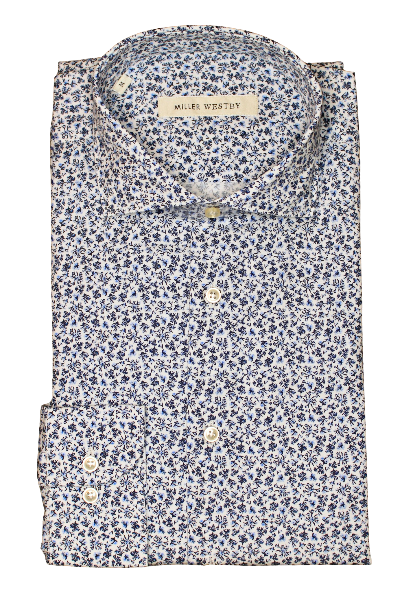 Moore Cutaway Collar Shirt Navy