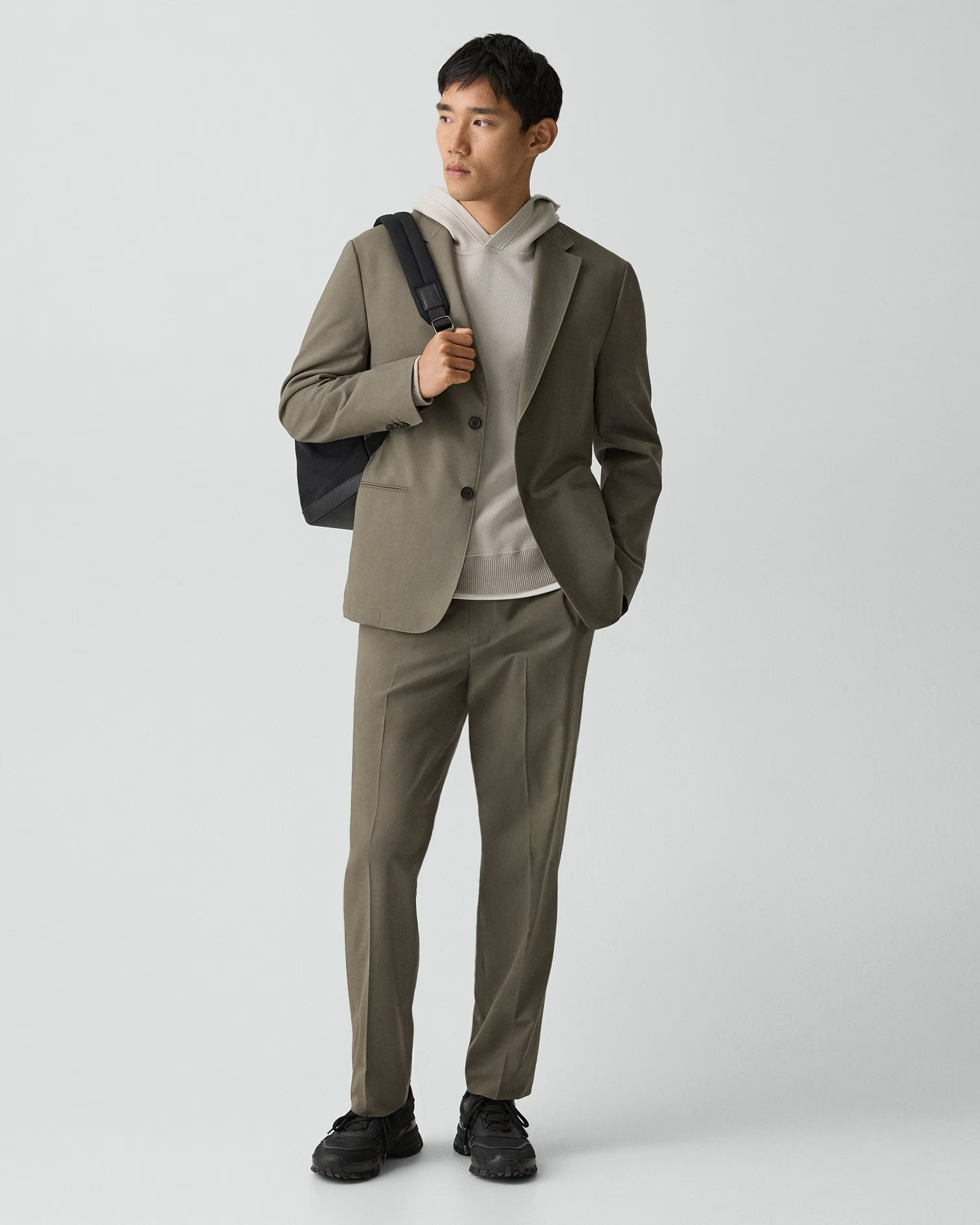 Clinton Travel Blazer in Motion Wool Morel