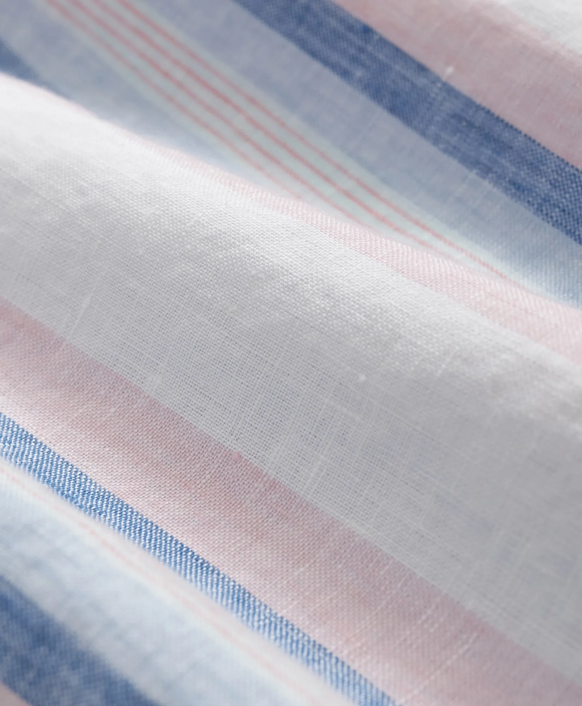 SPT ML Linen Novelty Long Sleeve Regular Pink Blue Awning STP