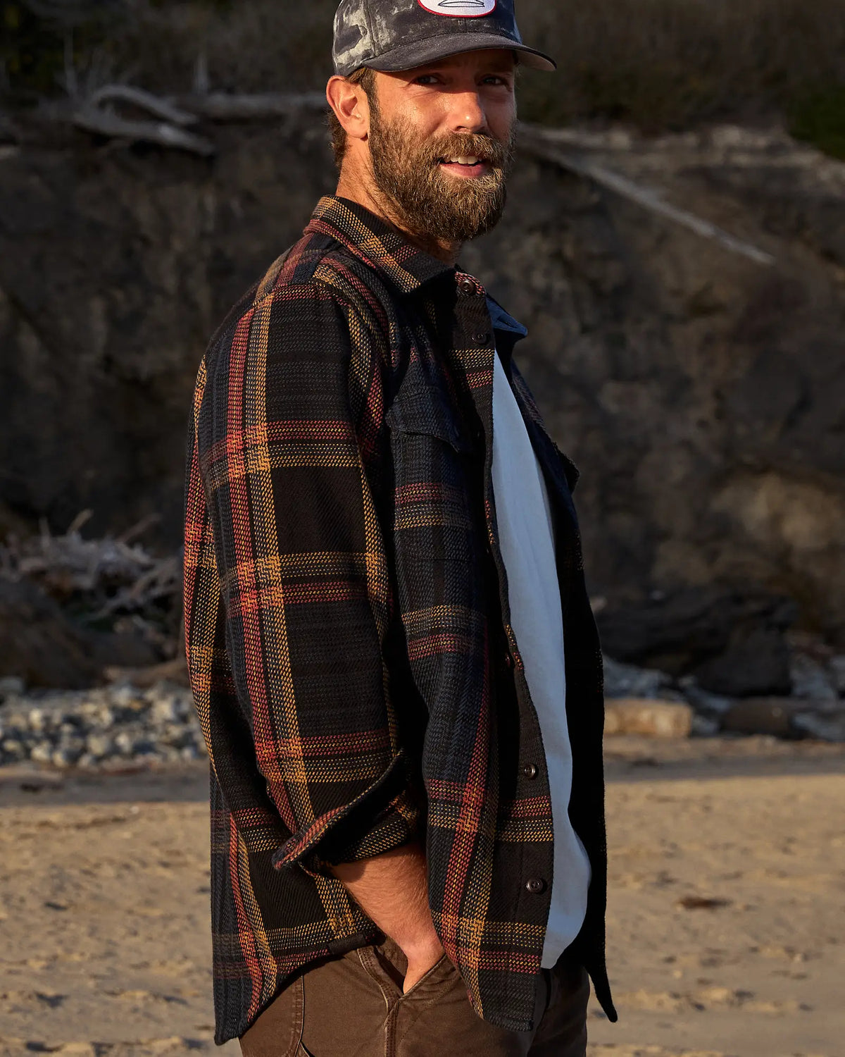 Blanket Shirt Pitch Black Wander Plaid