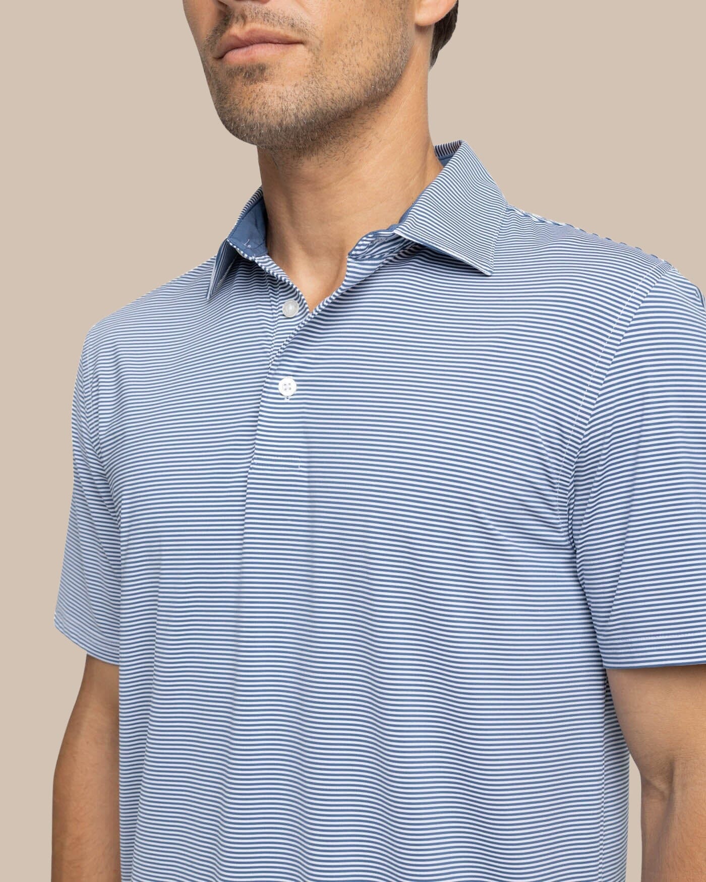 Brrreeze Meadowbrook Stripe Polo Aged Denim