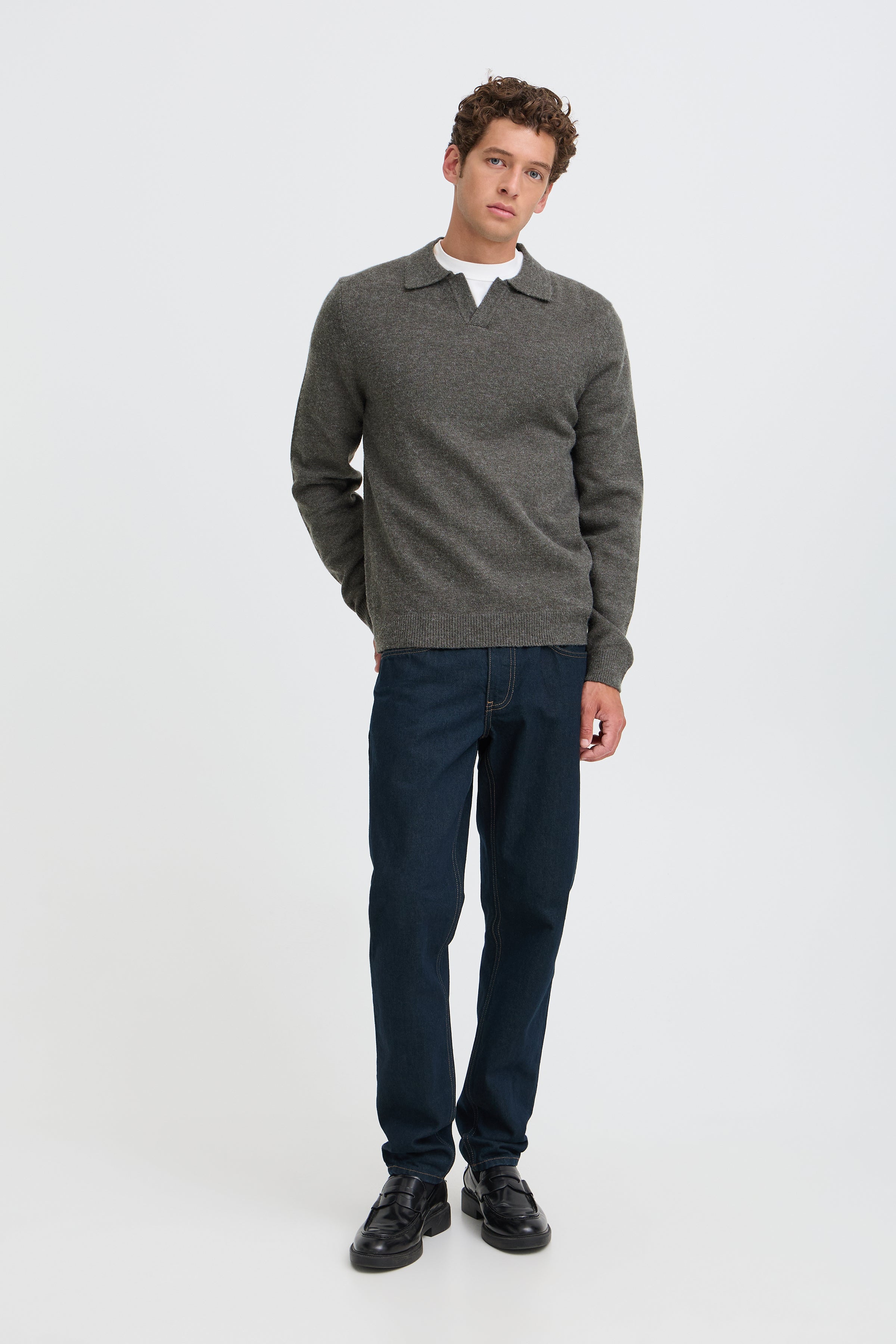 Karl Knit Polo Pewter Mix