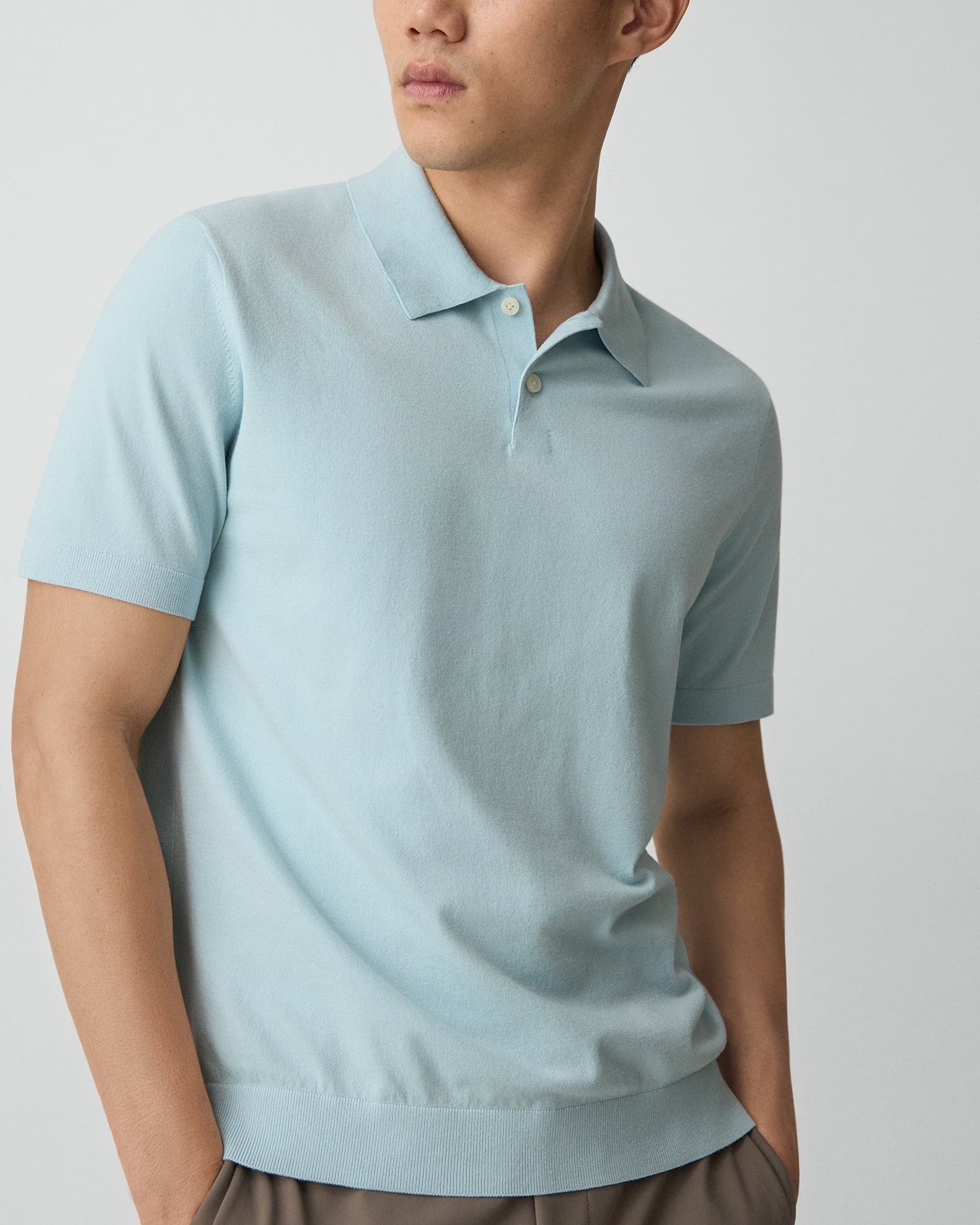 Soris Polo in Light Bilen Light Ocean Air