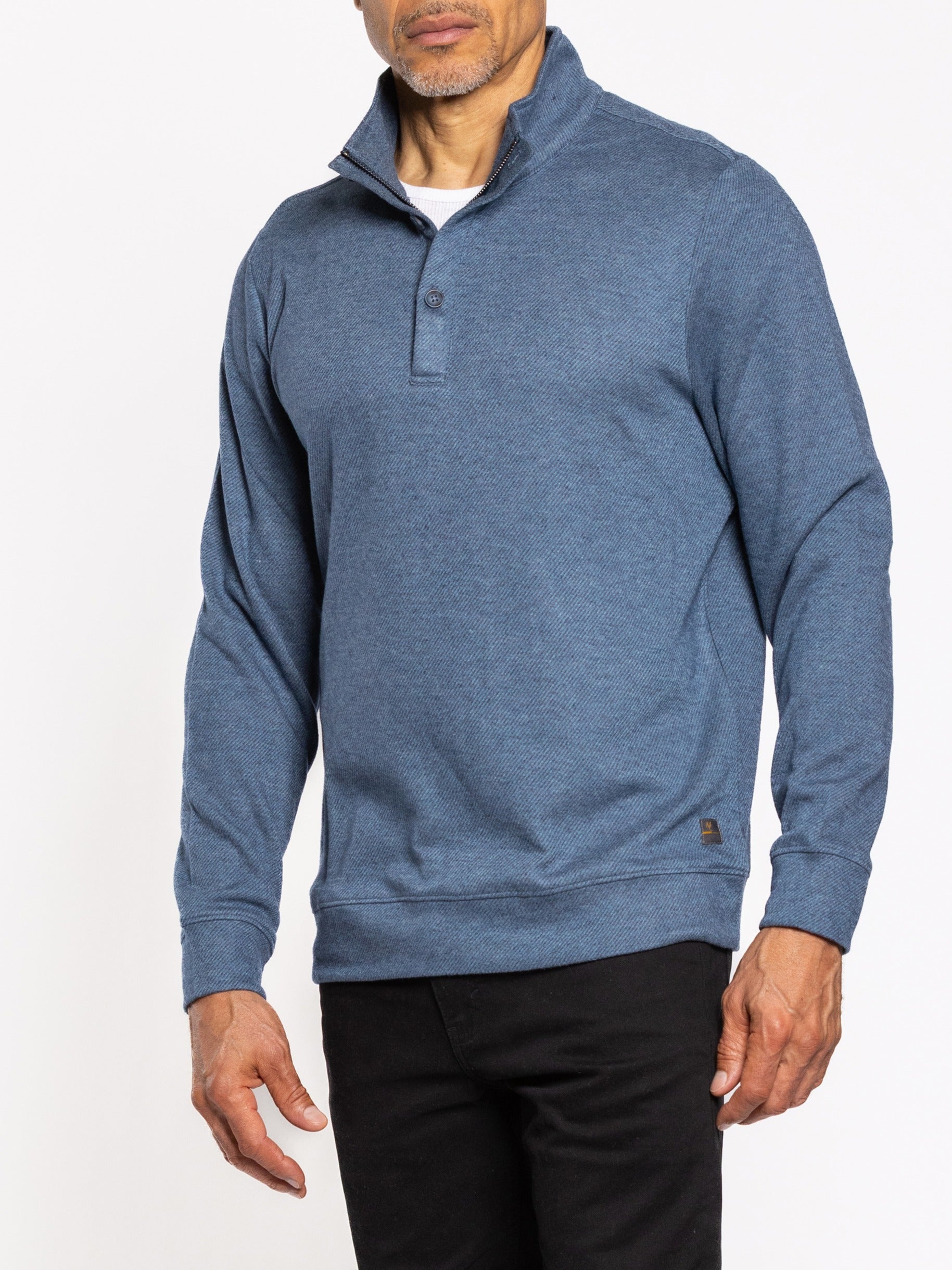 Cala Twill Button Mock Indigo Night