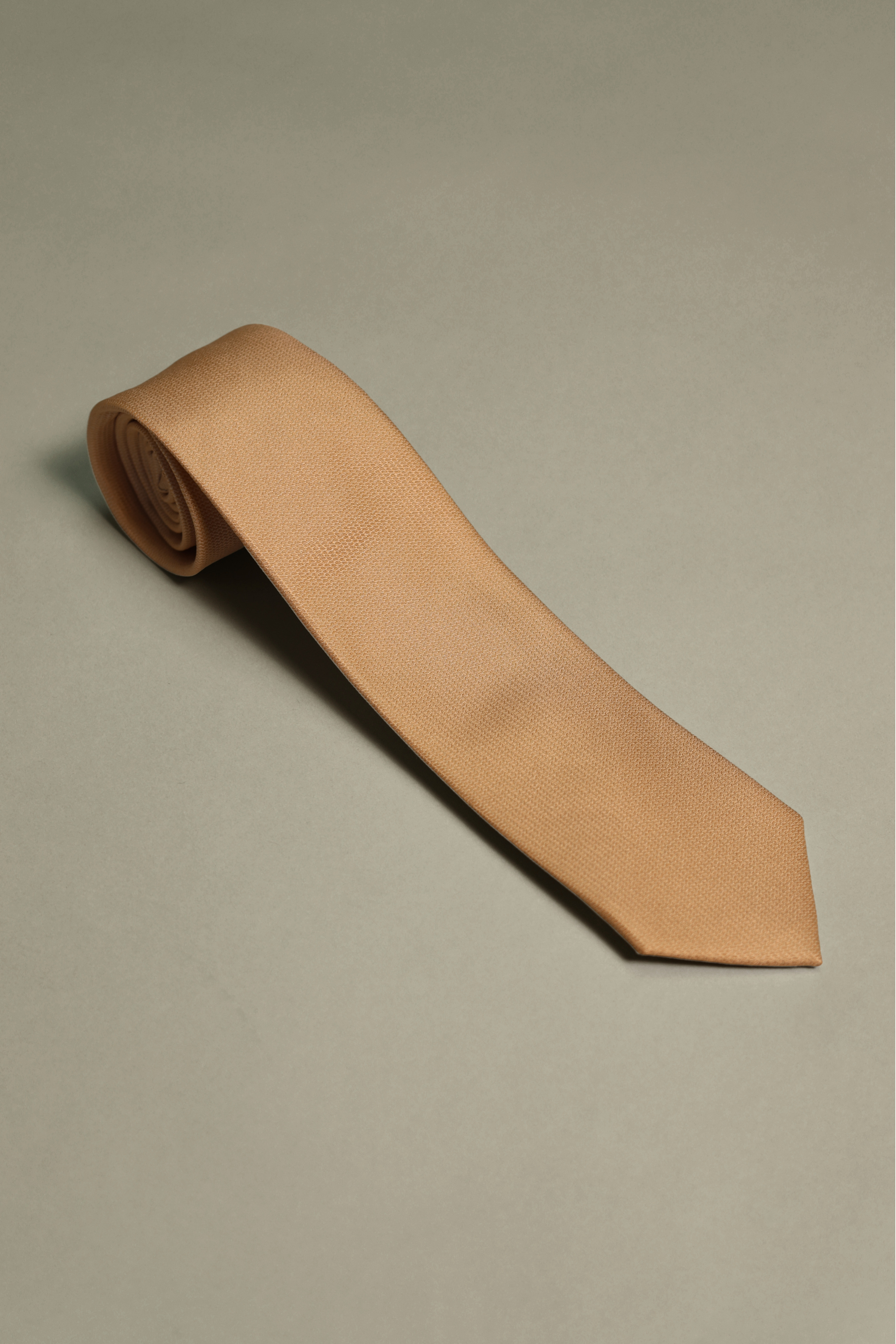 Tan Silk Woven Textured Tie