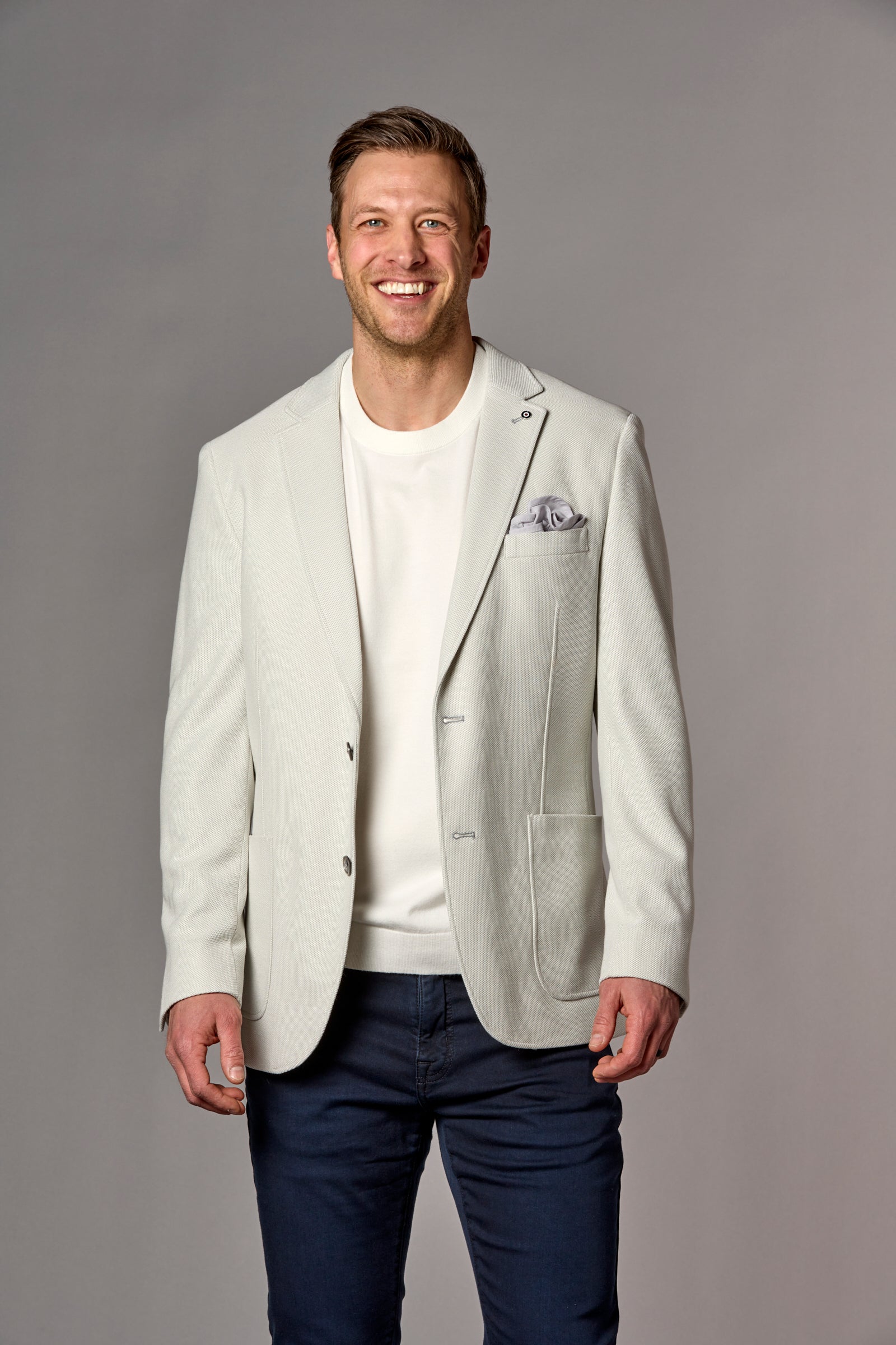 Unlined Blazer W/ Pocket Light Grey