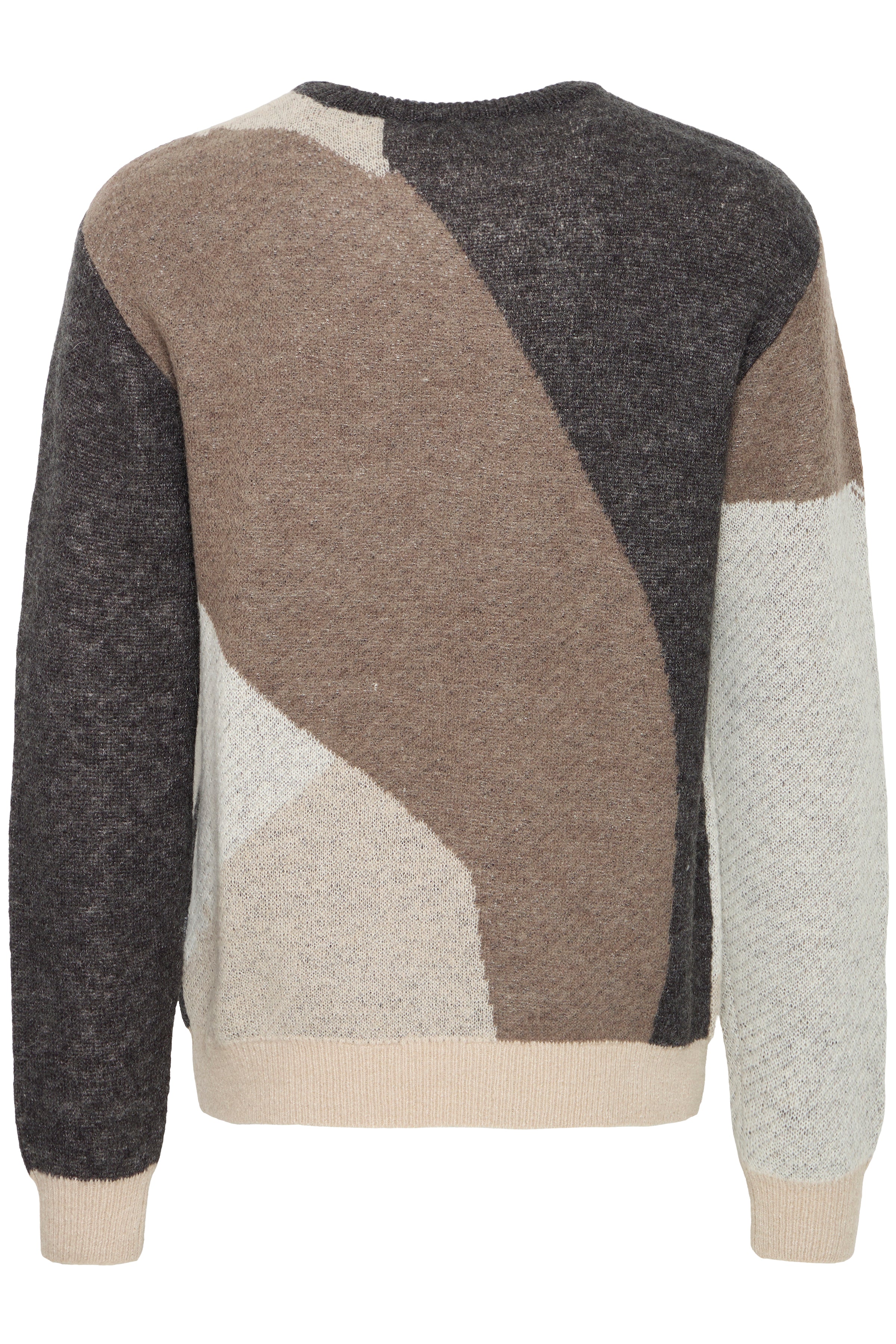 Noe Geometric Knit Crewneck Roasted Cashew