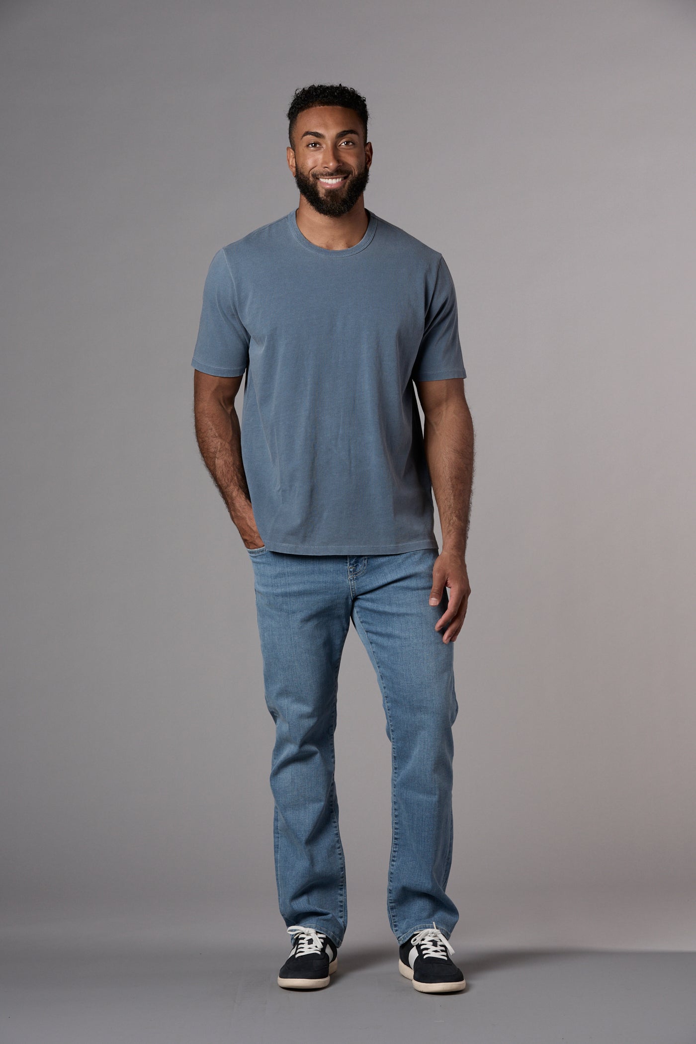 Logan Relaxed Fit Garment Dyed Tee Washed Indigo