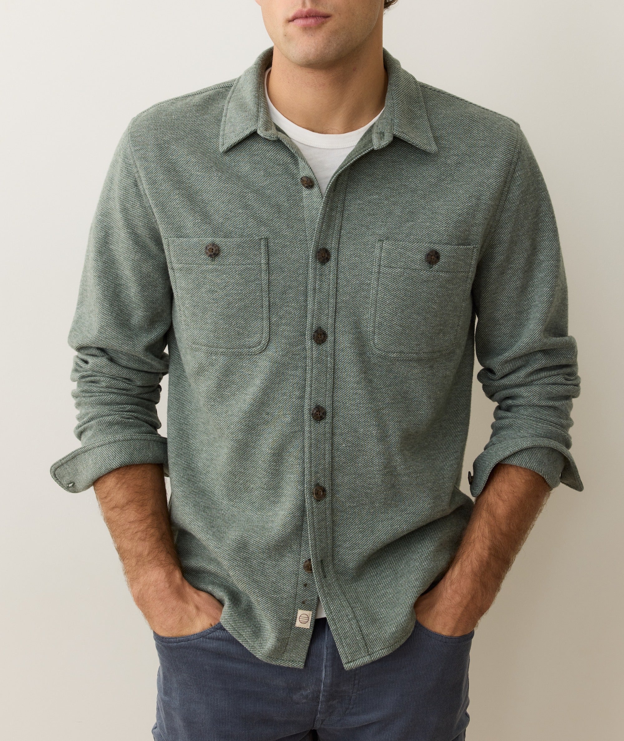 Pacifica Stretch Twill Overshirt Olive