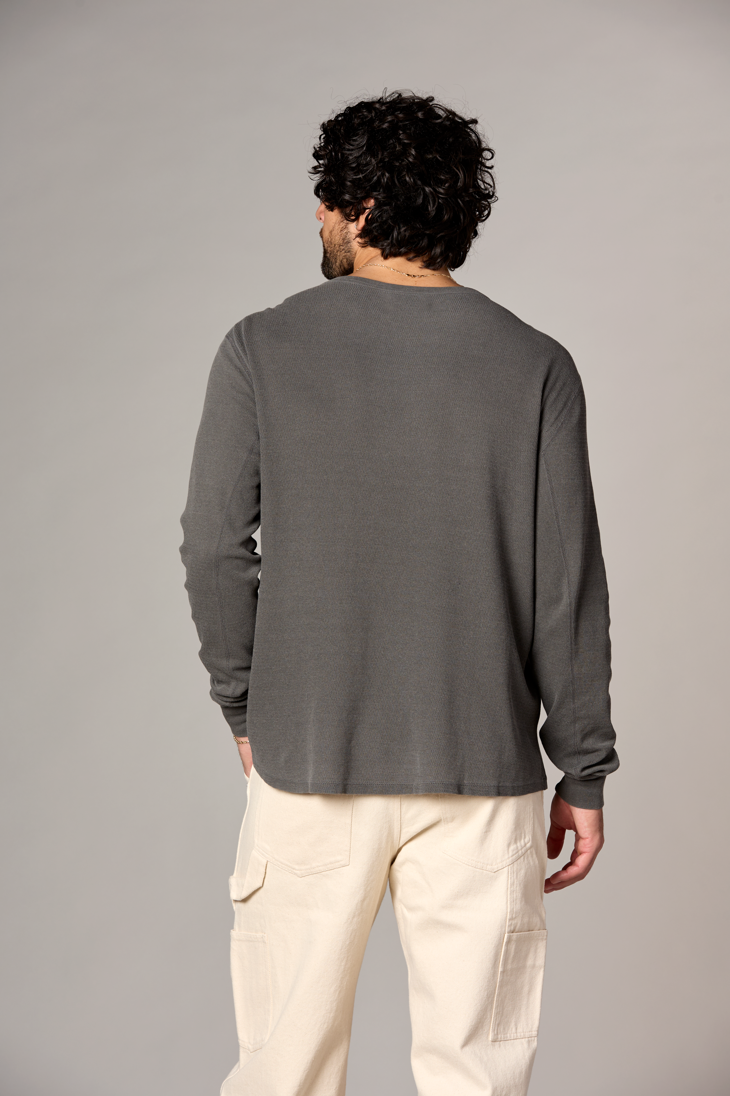 Crawford Military Rib Thermal Crew in Faded Black