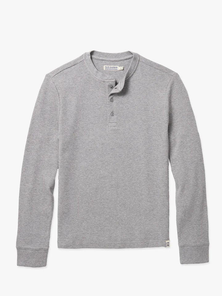 Hudson Waffle Henley in Heather Grey
