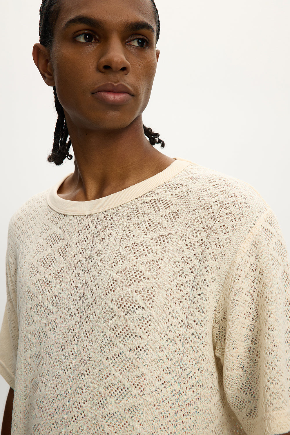 Crochet Jersey Tee Cream