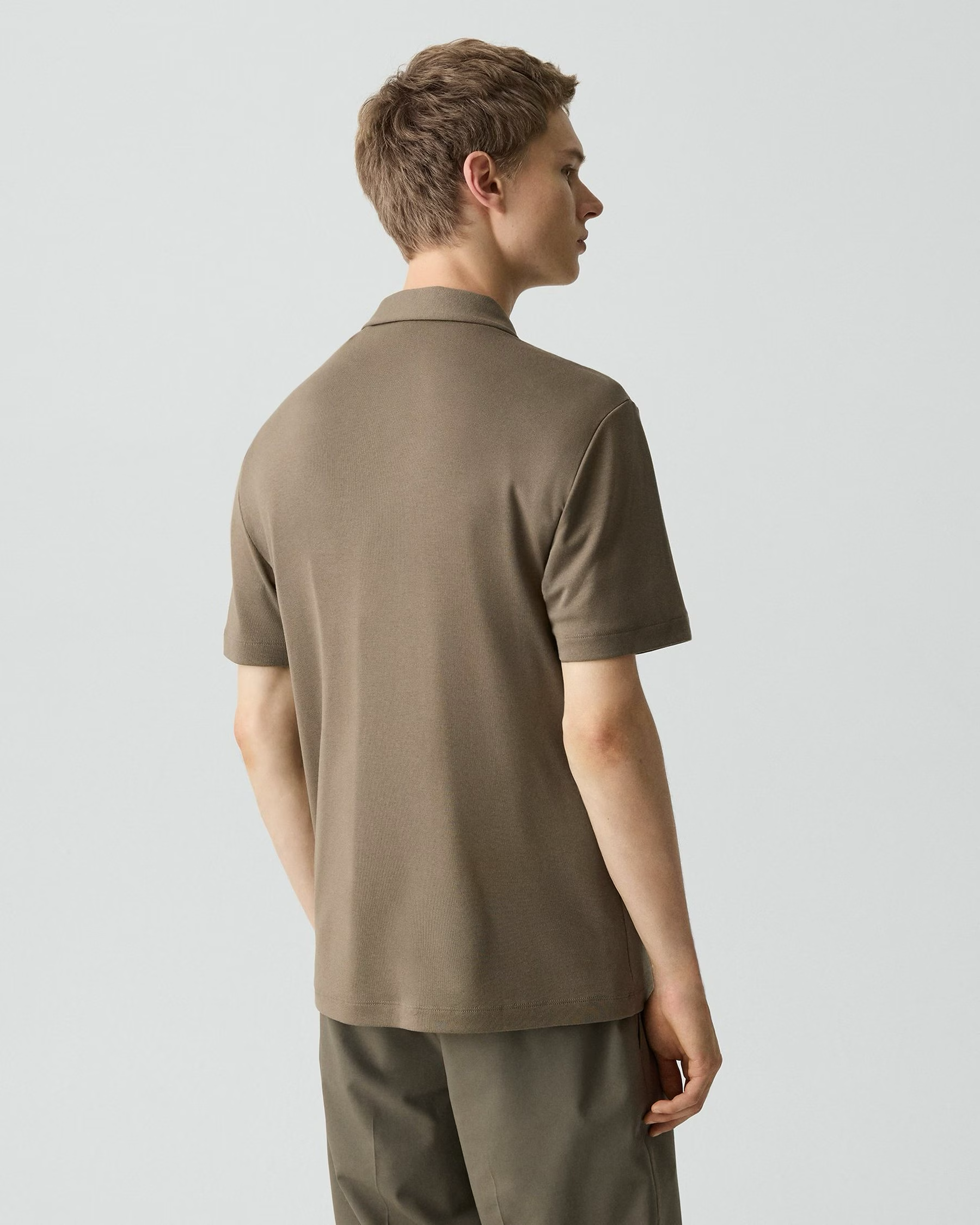 Bron Polo Shirt in Anemone Modal Jersey Morel