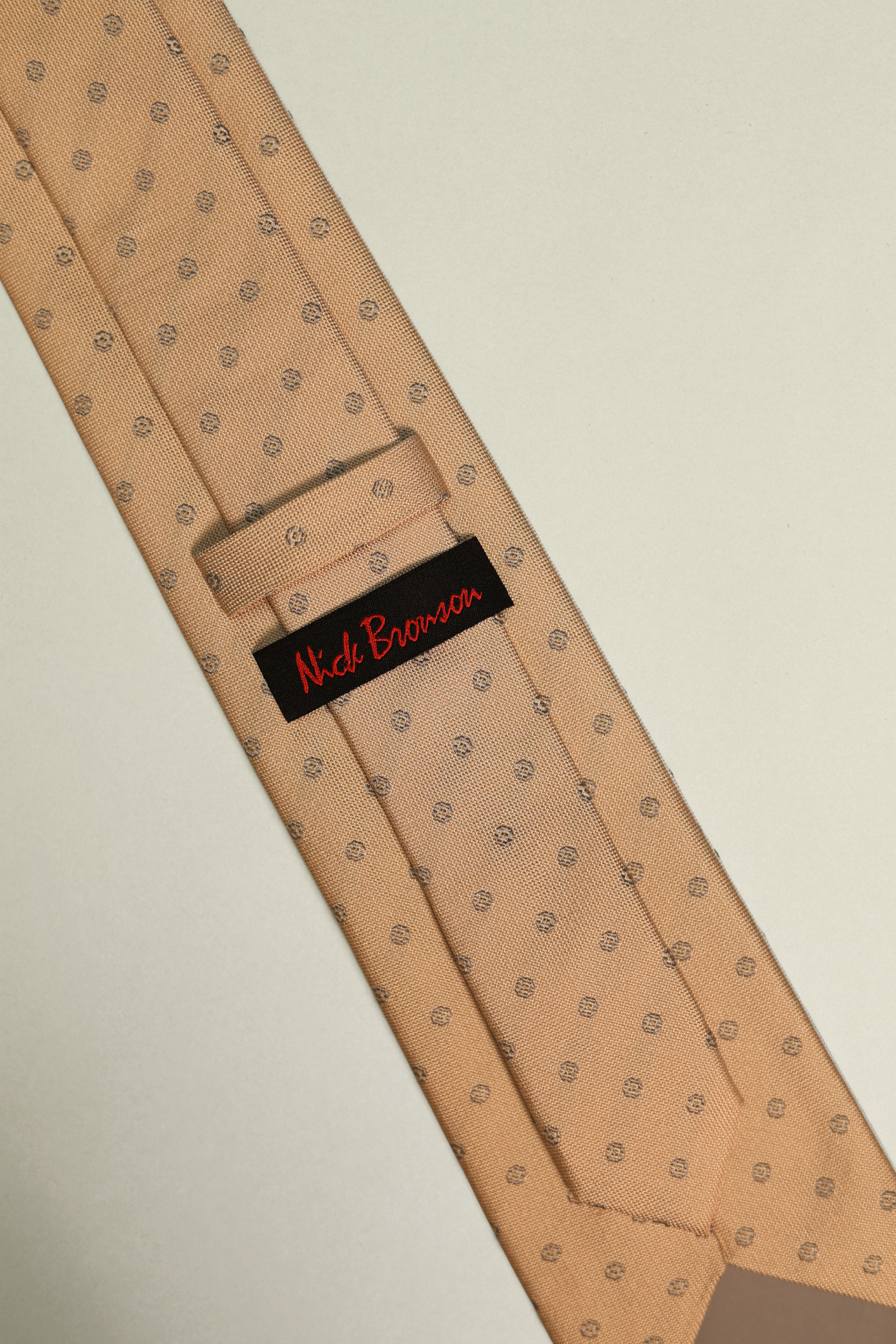 Champagne Silk Woven Dot Tie