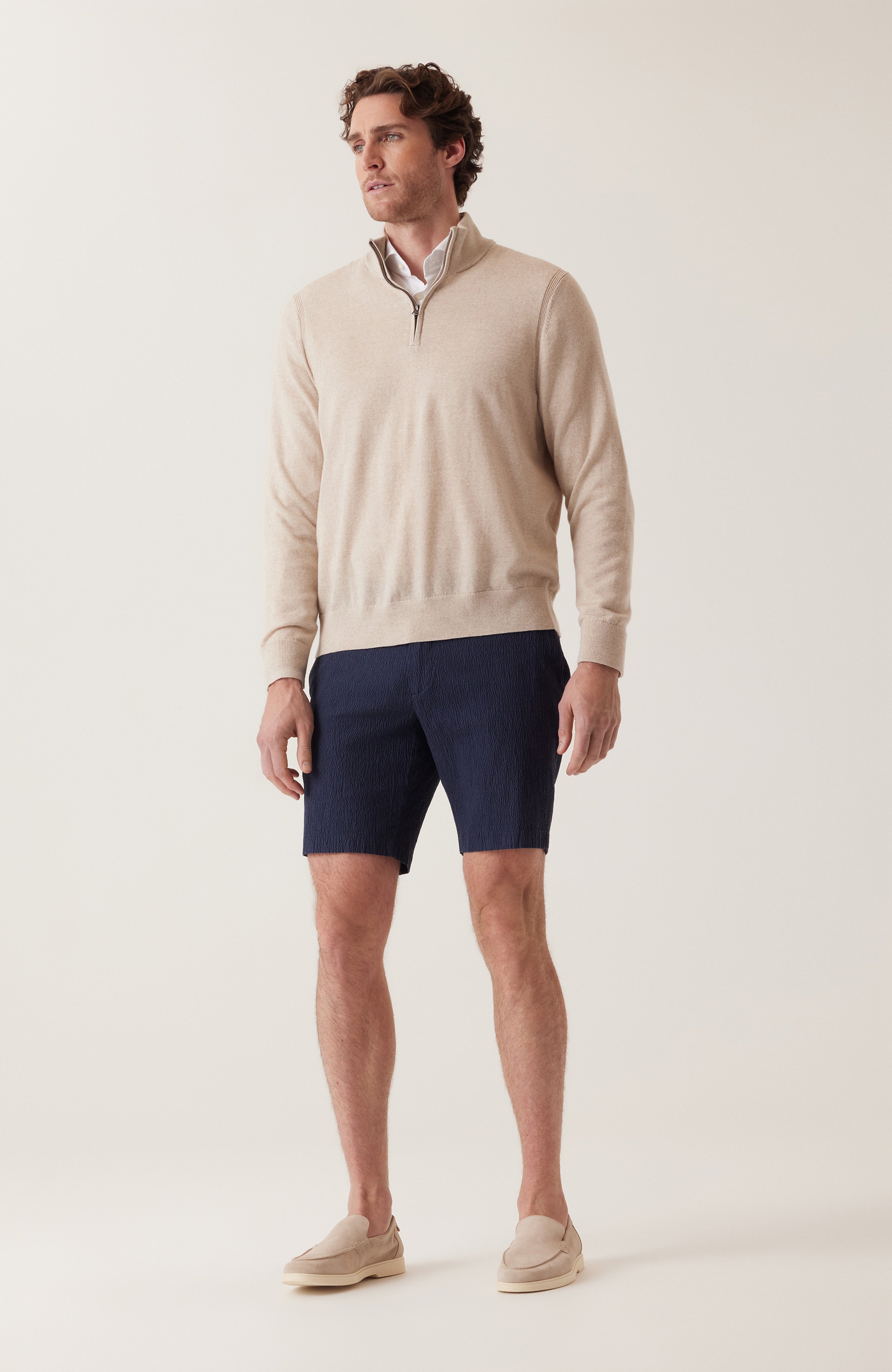 Oasis Bermuda Seersucker Short Indigo Heather