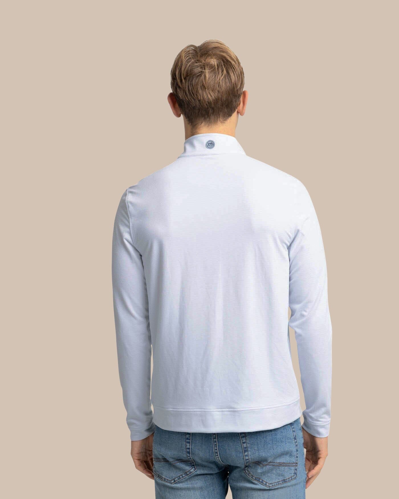 Cruiser Micro-Stripe Q-Zip Heather Slate Grey